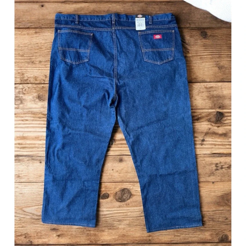 Dickies Denim Blue Jeans Men's 52UL Dark Wash Workwear Big & Tall NEW